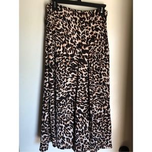 Zara Leopard Midi Skirt